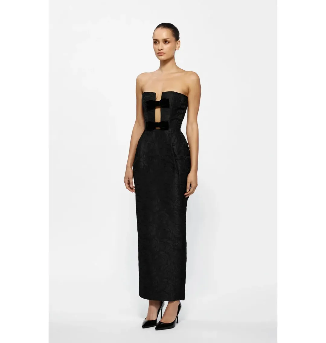 Effie Kats Kiera Midi Dress Black Size 10 for rent on The Volte - main image