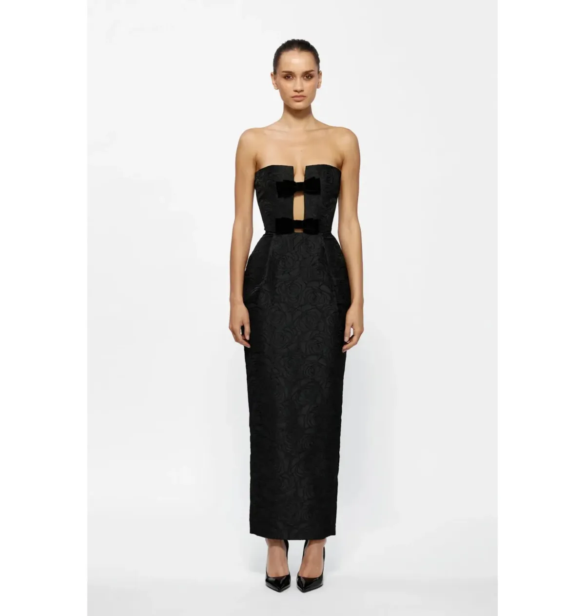 Effie Kats Kiera Midi Dress Black Size 10 for rent on The Volte - main image