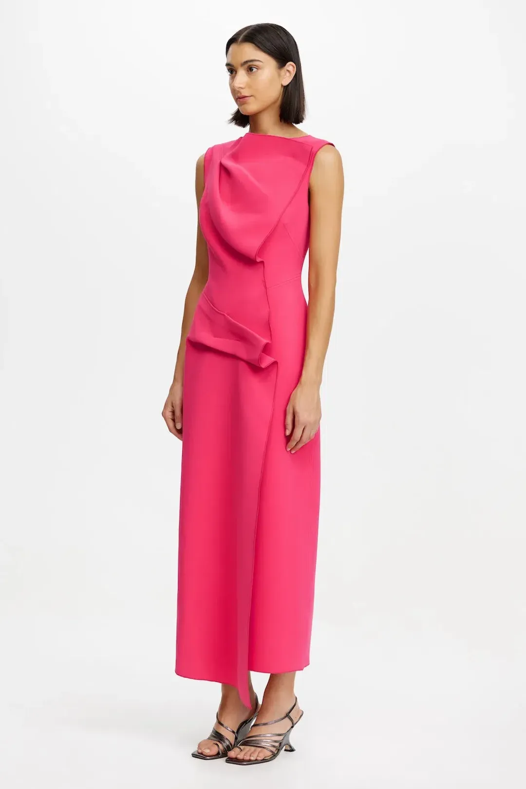 Acler Normanhill Midi Dress in Berry Pink Size 12 for rent on The Volte - main image