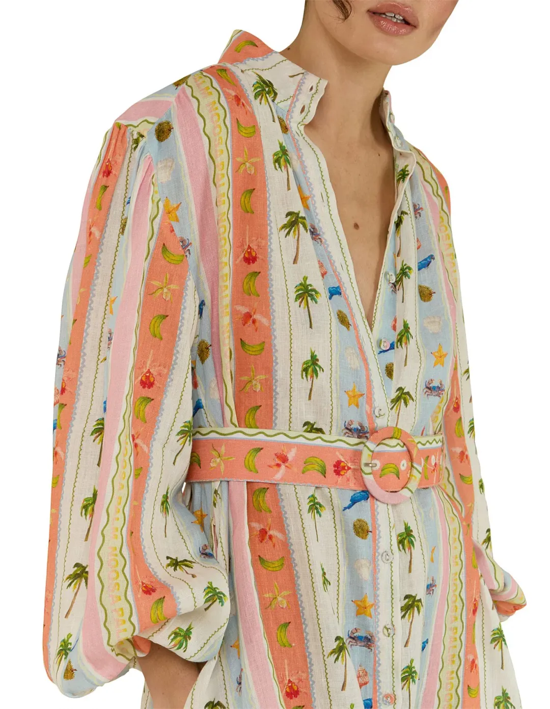 Palm Noosa Noddy Maxi Dress in Tropical Stripe Size 10 for rent on The Volte - main image