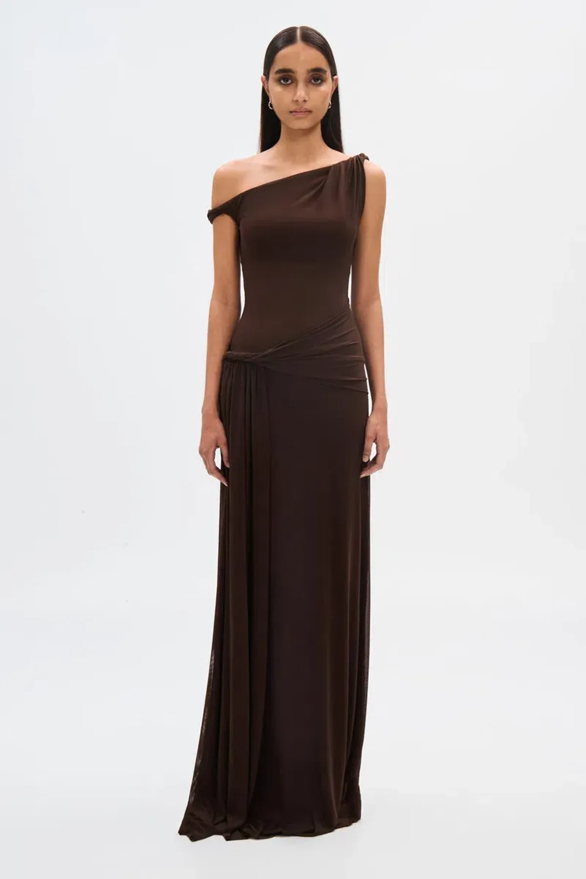 Misha Sisal Maxi Dress Espresso Size 10 for rent on The Volte - main image