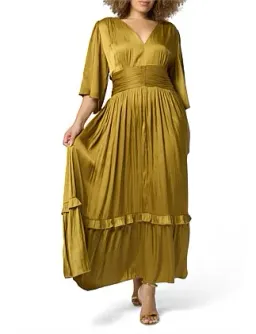 Curve Project Pink Dusk - Work It Maxi Dress Antique Gold Size 16 for rent on The Volte - image 2