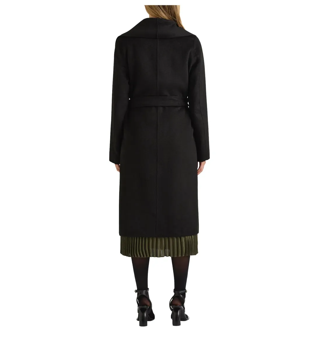 David Lawrence Domenic Double Faced Wool Coat Black Size 12 for rent on The Volte - main image