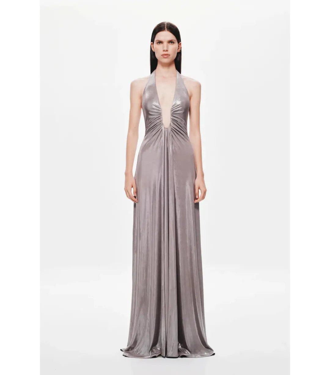 Misha The Jennifer Foil Jersey Maxi Dress in Cinder Size AU 8 for rent on The Volte - main image