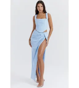 House of CB Vesper Soft Blue Maxi Skirt and Top Size 6 for rent on The Volte - image 1