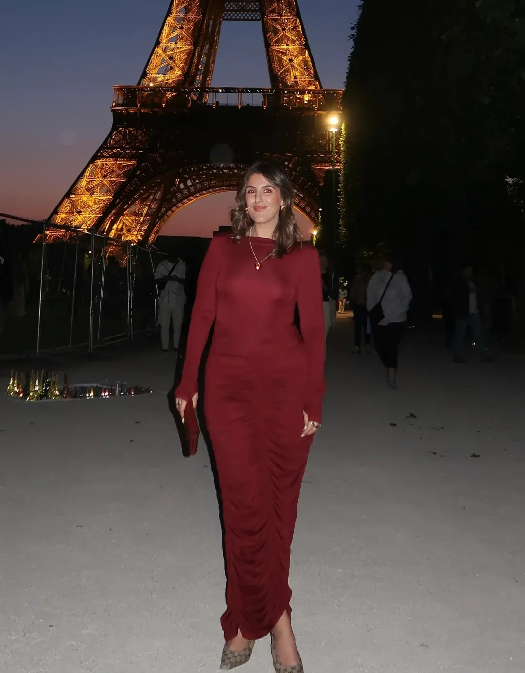 Sneaky Link Caterina Midi Dress Burgundy Size AU 8 for rent on The Volte - main image