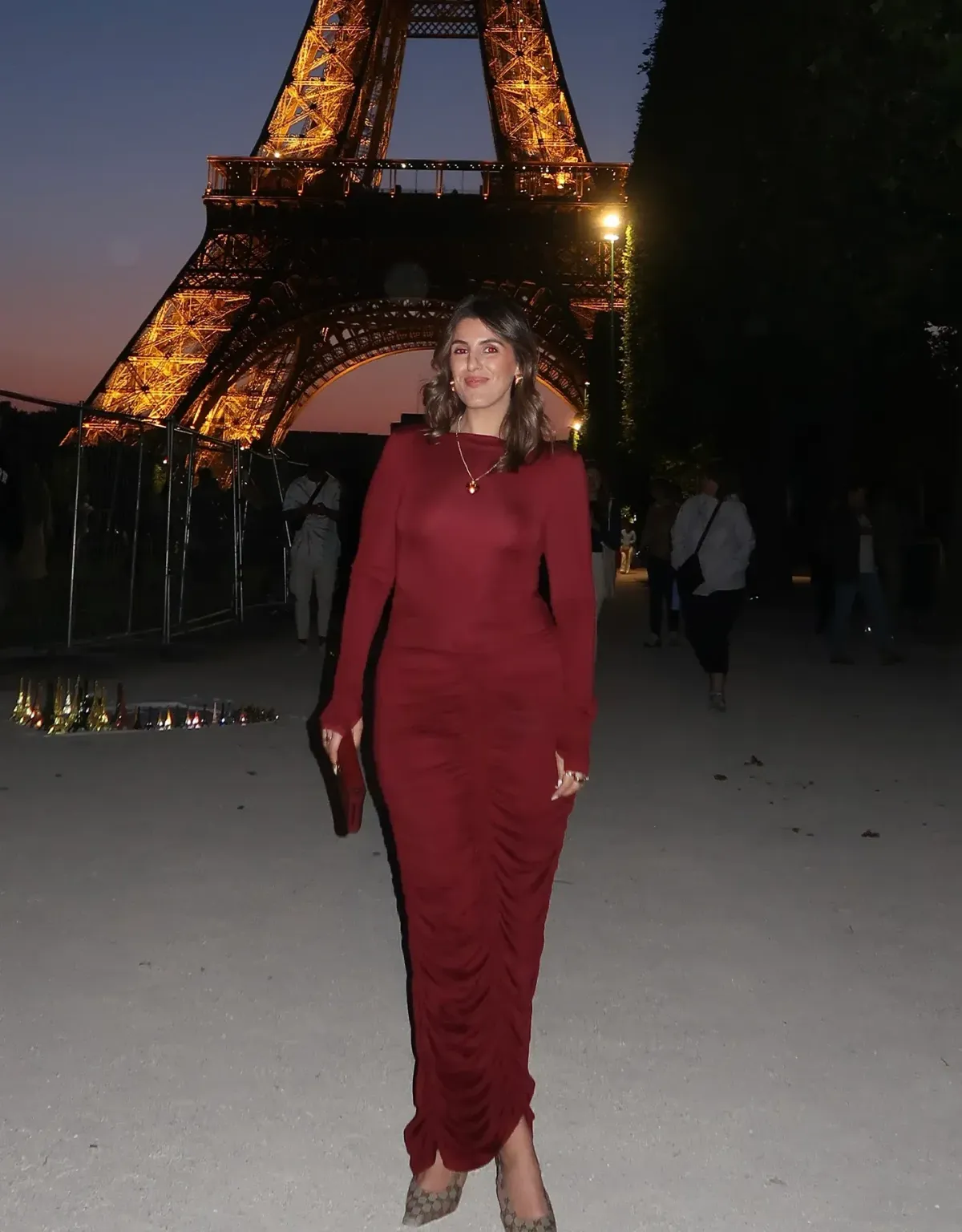 Sneaky Link Caterina Midi Dress Burgundy Size AU 8 for rent on The Volte - main image