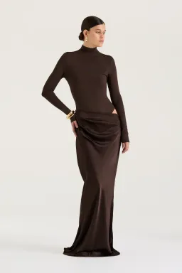 HENNE Soraia Long Sleeve Dress Chocolate Brown Size S / AU 8 for rent on The Volte - image 2