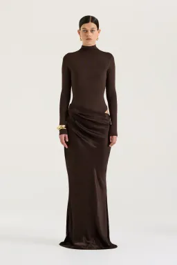 HENNE Soraia Long Sleeve Dress Chocolate Brown Size S / AU 8 for rent on The Volte - image 1
