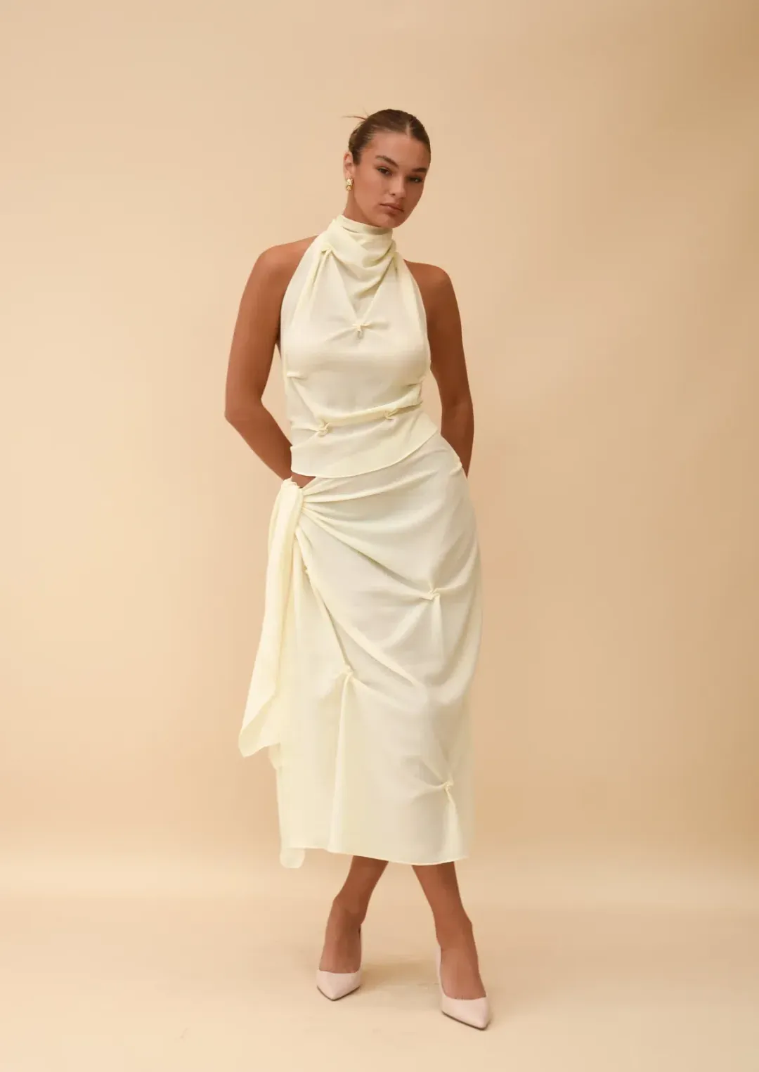 Koster Kulture Marbella Halter & Skirt Ivory Size S / AU 6-8 for rent on The Volte - main image