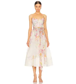 Zimmermann Natura Midi Corset Dress in Kaleidoscope Garden Floral Size 3 / AU 12 for rent on The Volte - image 1