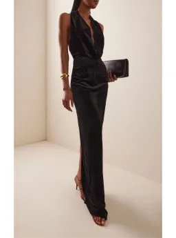 Rachel Gilbert Martin Plunge Maxi Dress in Black Size 1 / AU 8 for rent on The Volte - image 1