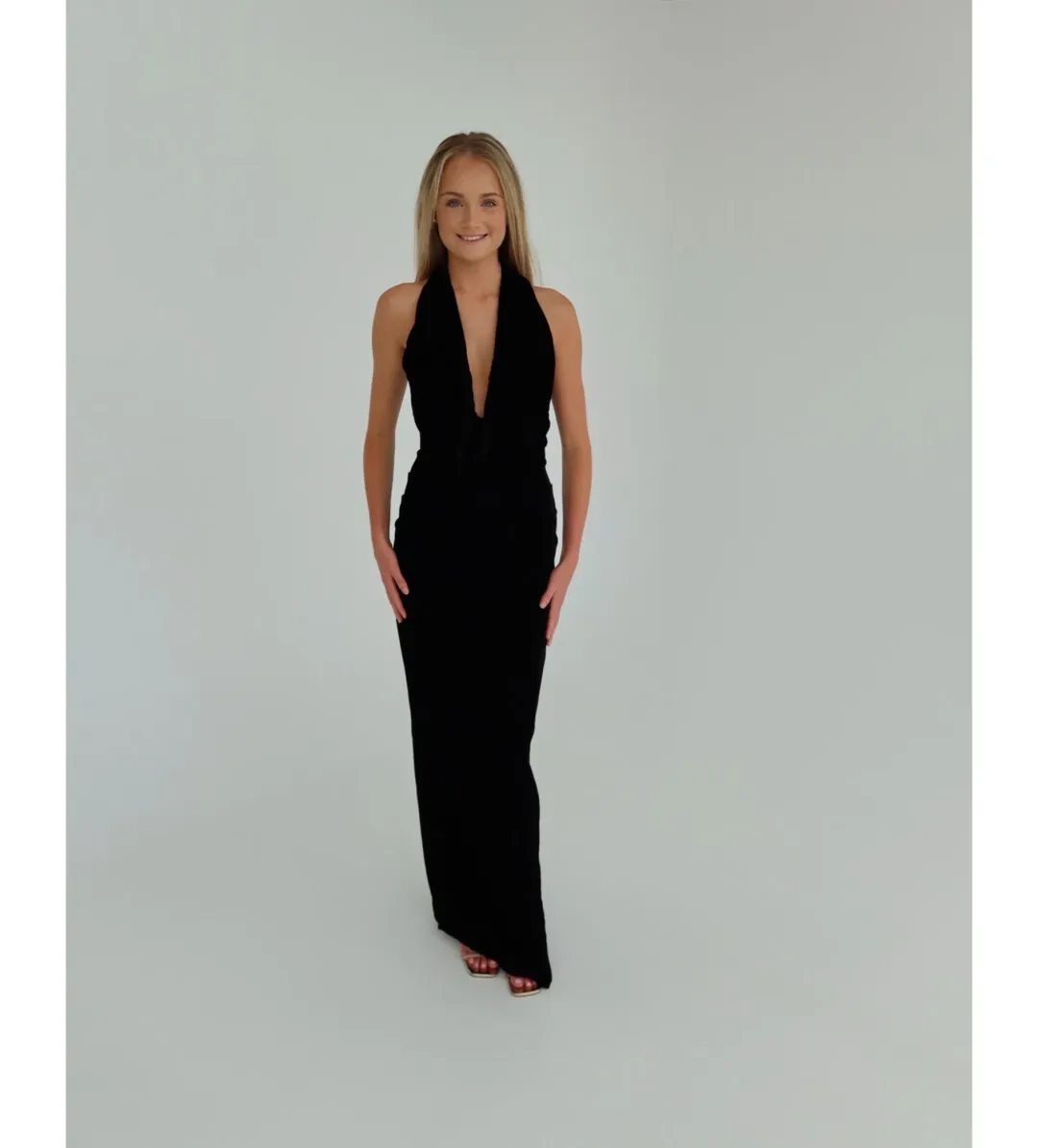Rachel Gilbert Martin Plunge Maxi Dress in Black Size 1 / AU 8 for rent on The Volte - main image