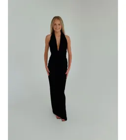 Rachel Gilbert Martin Plunge Maxi Dress in Black Size 1 / AU 8 for rent on The Volte - image 2