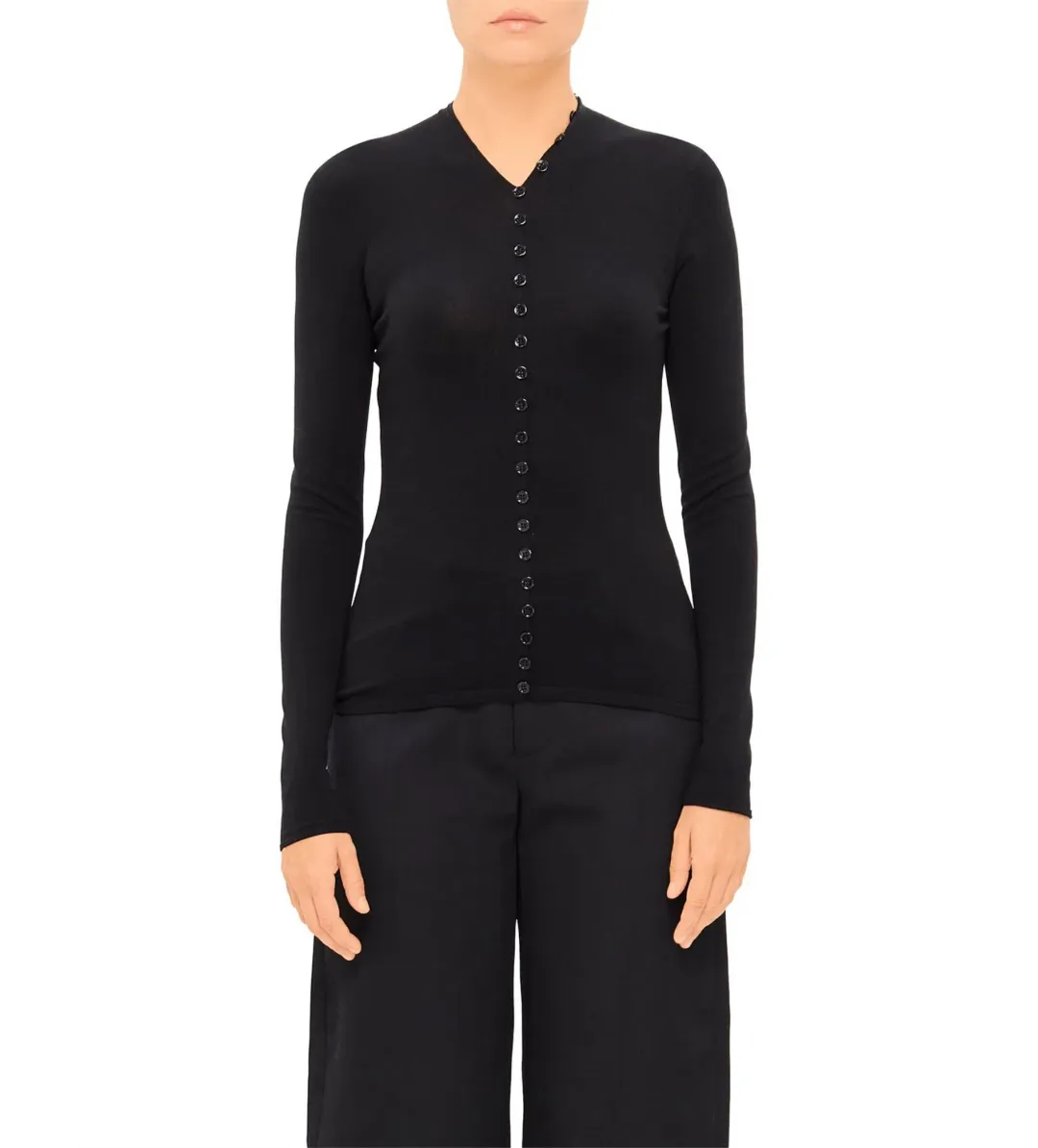 Alexander Wang Long Sleeve High Neck Cardigan Black One Size for rent on The Volte - main image
