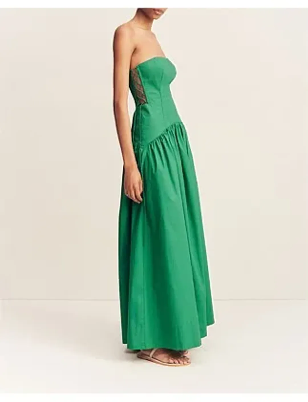 Maiori Lace Up Strapless Maxi Dress Size 8/S for rent on The Volte - main image