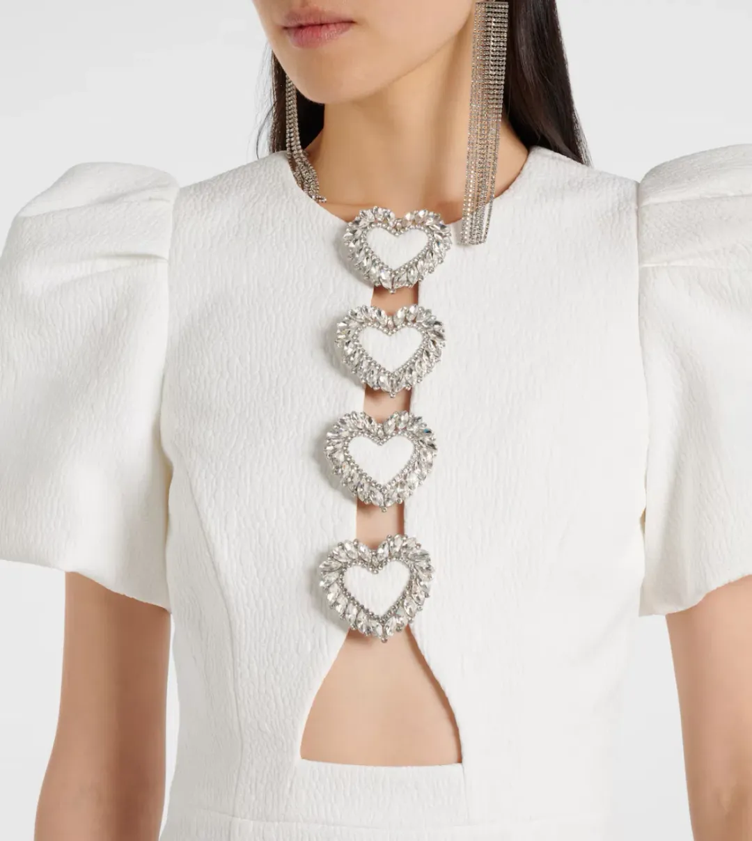 Rebecca Vallance Alicia Puff Sleeve Mini Dress White Size AU 10 for rent on The Volte - main image