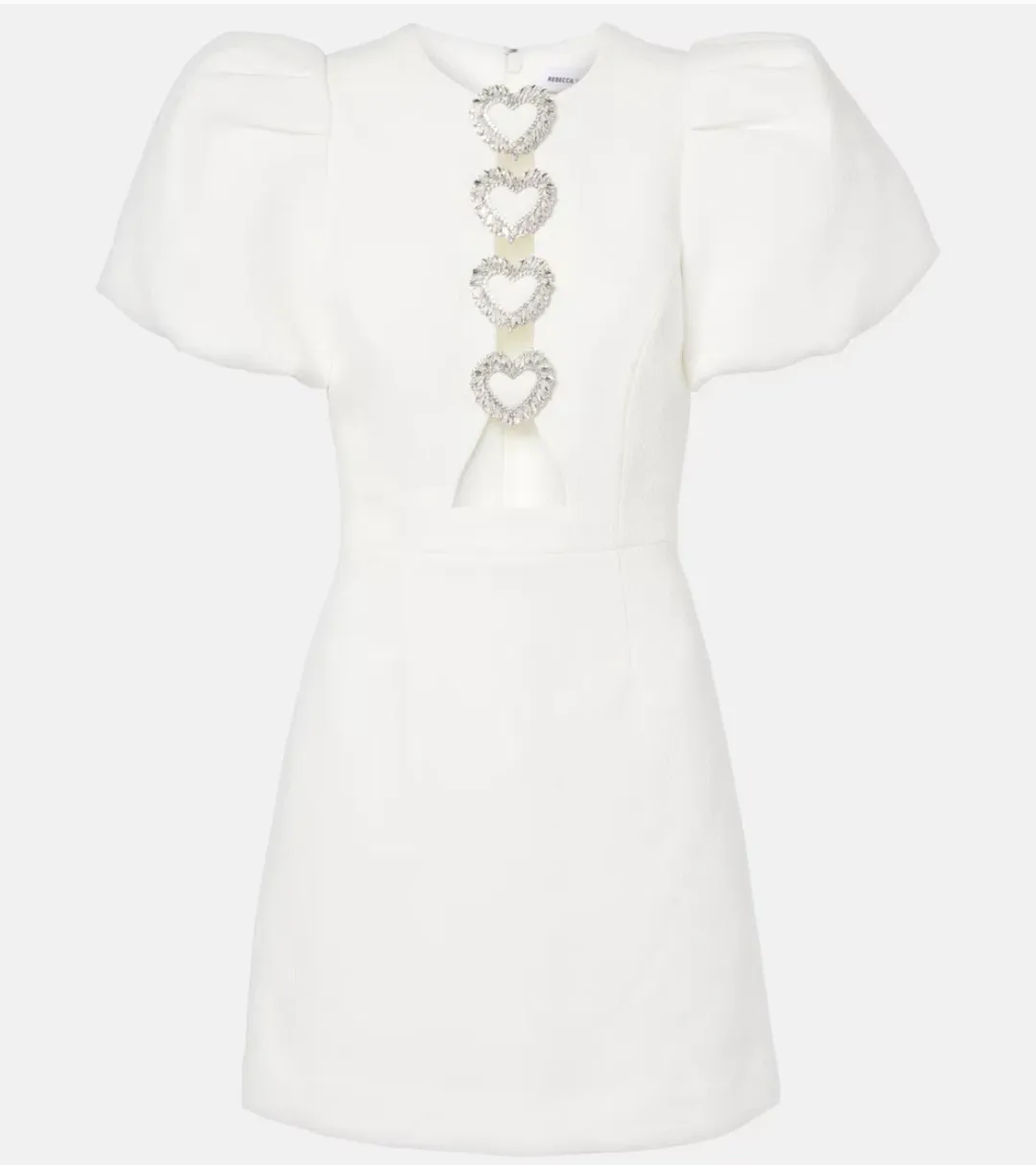 Rebecca Vallance Alicia Puff Sleeve Mini Dress White Size AU 10 for rent on The Volte - main image