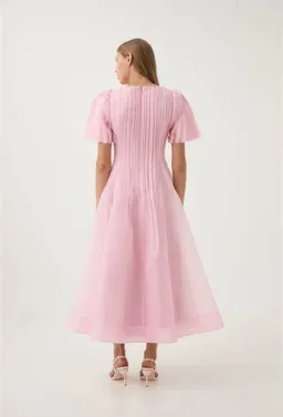 AJE Nova Pleated Midi Dress Pink Size AU 16  for rent on The Volte - image 7