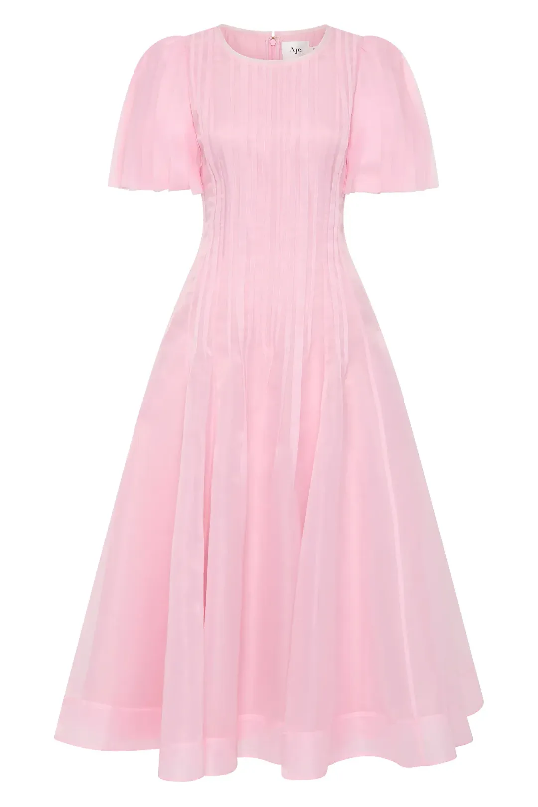 AJE Nova Pleated Midi Dress Pink Size AU 16  for rent on The Volte - main image