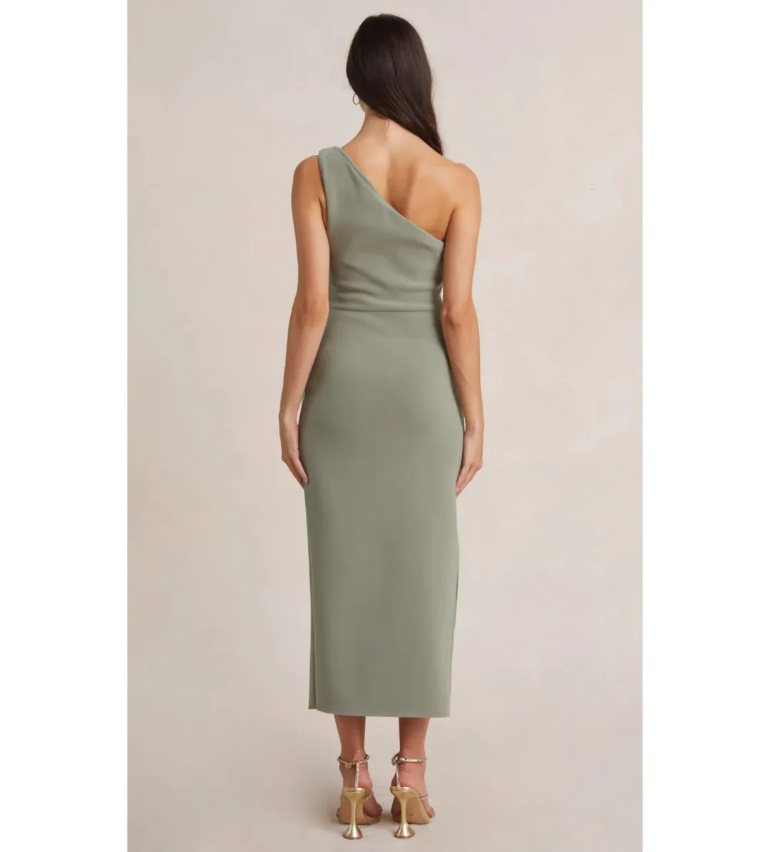 Bec + Bridge Be Mine Tuck Midi Dress Sage Size 14 for rent on The Volte - main image