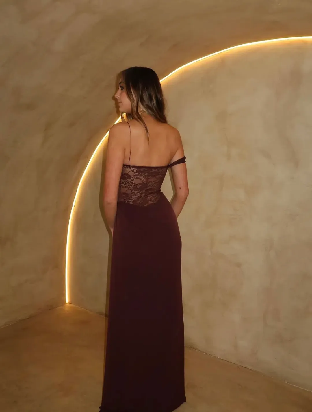 Natalie Rolt Sloane Maxi Dress in Espresso Size 0 / AU 6 for rent on The Volte - main image