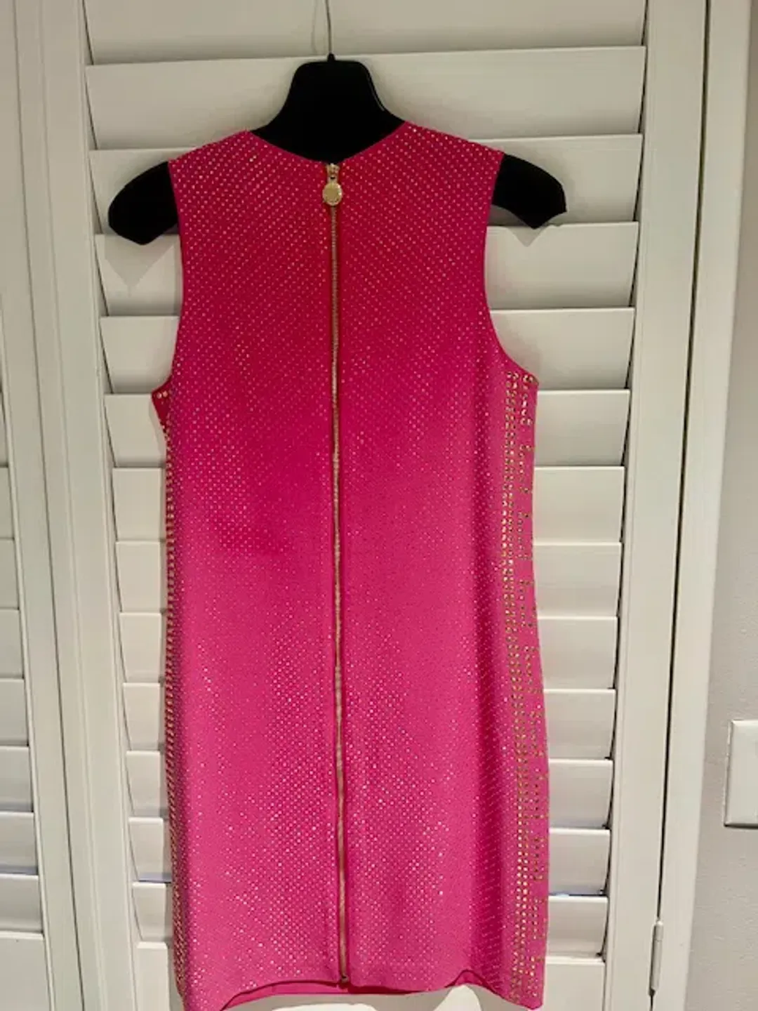 Versace H&M Party Pink Gold Mini Sild Dress Size 8 for rent on The Volte - main image