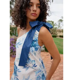 Aston Studio Mila Maxi Dress Cerulean Peony Size AU 10 for rent on The Volte - image 3