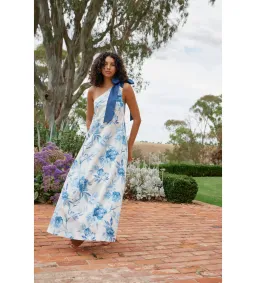 Aston Studio Mila Maxi Dress Cerulean Peony Size AU 10 for rent on The Volte - image 1