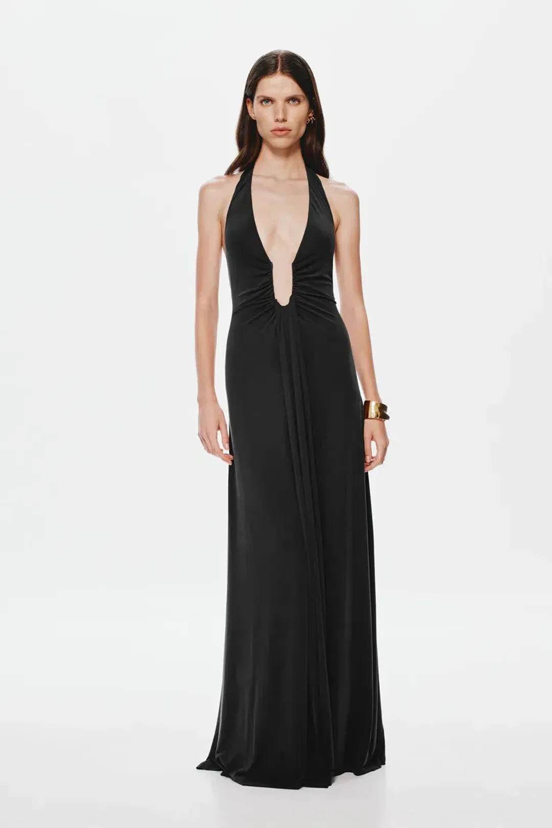 MISHA Jennifer Cupro Maxi Dress Black Size 6/XS for rent on The Volte - main image