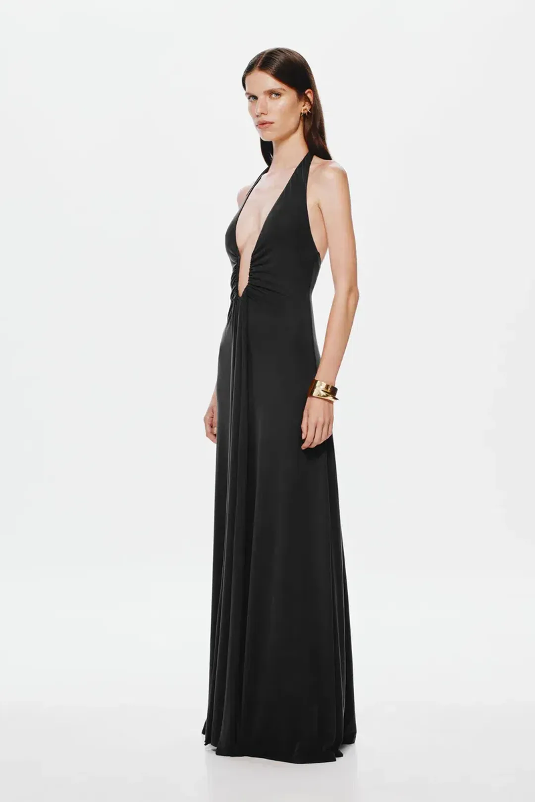 MISHA Jennifer Cupro Maxi Dress Black Size 6/XS for rent on The Volte - main image