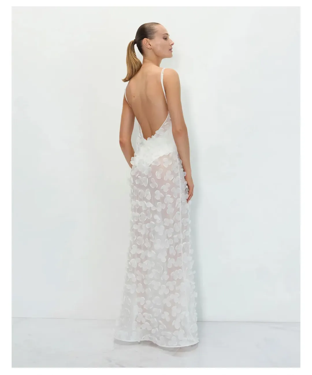 Selezza Floral Chiffon Maxi Dress White Size 6 for rent on The Volte - main image