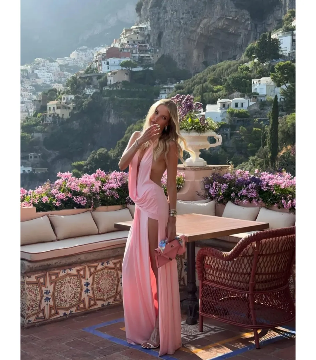 Natalie Rolt Winona Maxi Gown in Blossom Pink Size S / AU 8 for rent on The Volte - main image