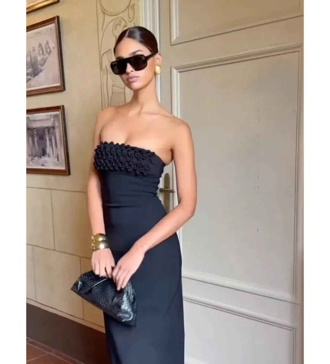 Ance Gria Margo Maxi Dress Black Size 8 for rent on The Volte - main image