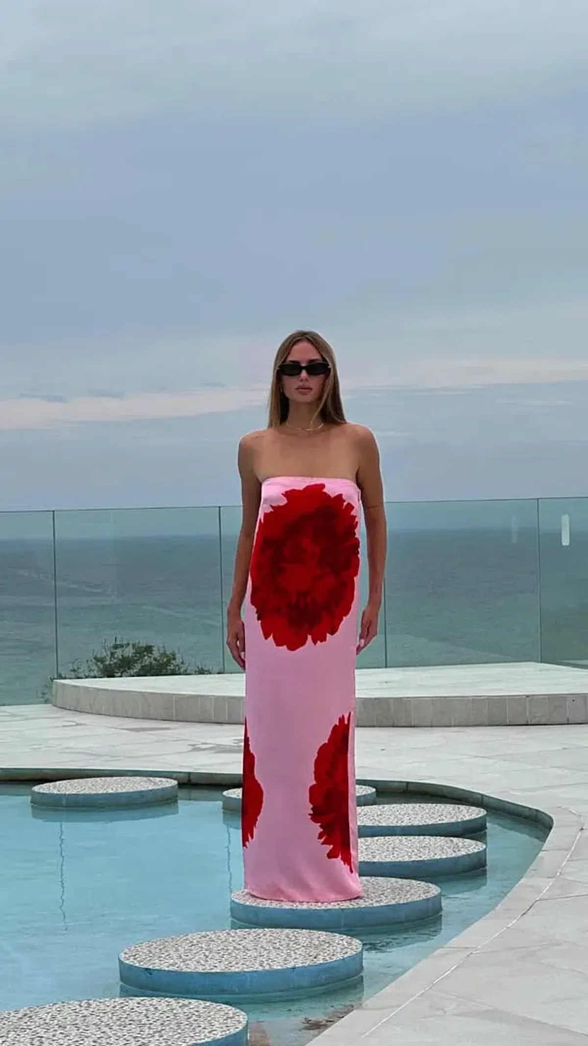 Suboo Emilia Bustier Maxi Dress in Pink Size 10 for rent on The Volte - main image