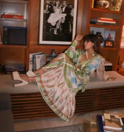 Alemais Checkmate Silk Midi Shirtdress Multi Size 12 for rent on The Volte - image 2