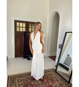 Lamarie Nadia Maxi Dress in Ivory White Size AU 8 for rent on The Volte - image 1
