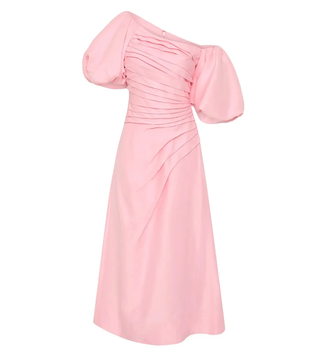 Aje Cadence Ruched Midi Dress in Ballerina Pink Size L / AU 12 for rent on The Volte - main image