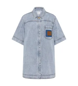 Aje Aura Denim Mini Tunic Dress Sea Spray Wash Size 6 for rent on The Volte - image 6