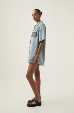 Aje Aura Denim Mini Tunic Dress Size AU 12 for rent on The Volte - image 5