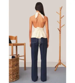 Tae Park Sculpted Halter Top Ivory Size S AU 8 for rent on The Volte - image 9