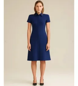 Scanlan Theodore Crepe Knit Zip Midi Dress in Royal Blue Size 8/S for rent on The Volte - image 1