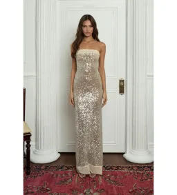 Fait Par Foutch Elizabeth Maxi Dress in Silver Size AU 8 for rent on The Volte - image 1