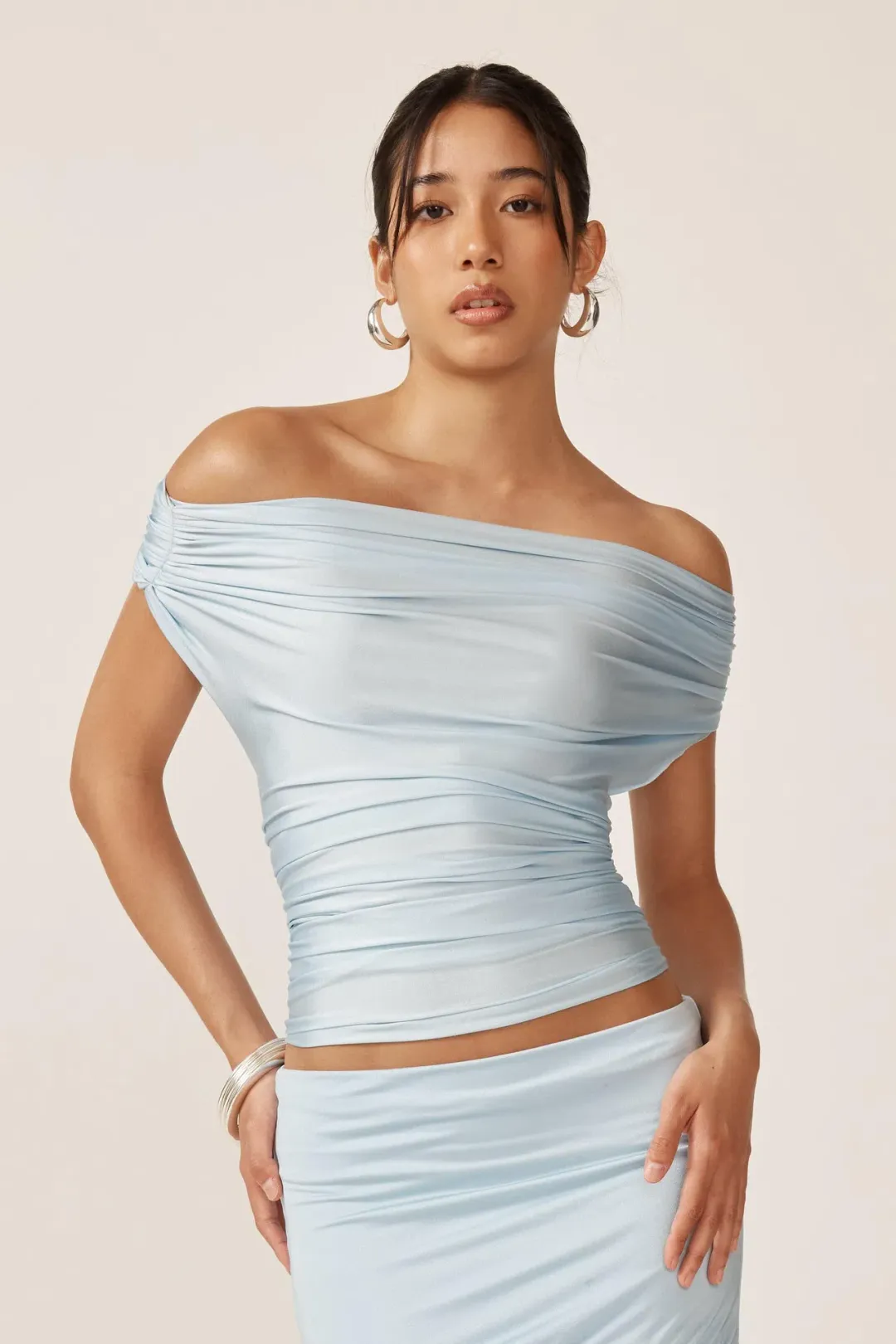 Ance Gria Grace Top and Skirt Set in Ice Blue Size XS / AU 6/8 for rent on The Volte - main image