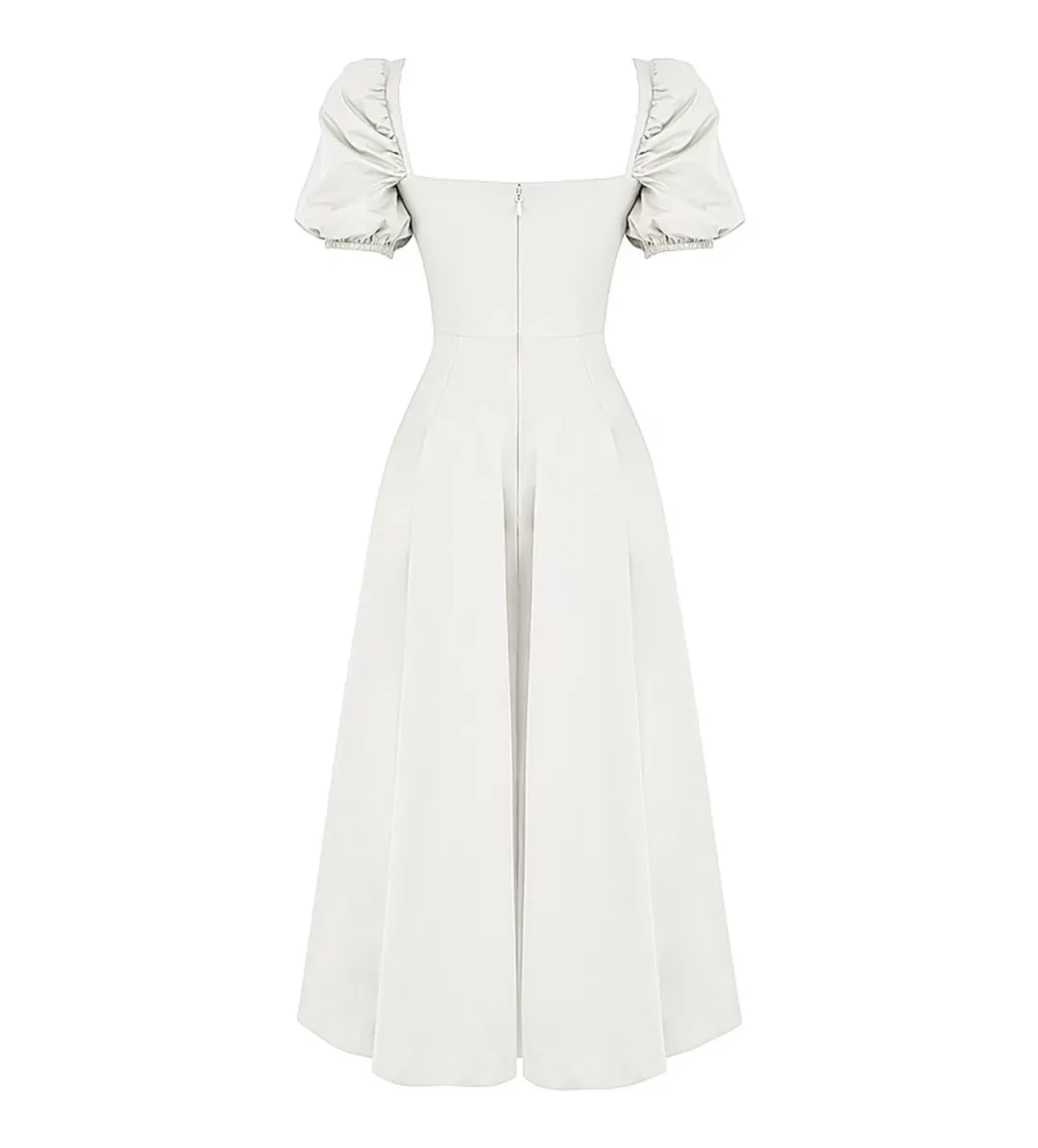 House of CB Tallulah Puff Sleeve Midi Sundress White Size 8/XS for rent on The Volte - main image