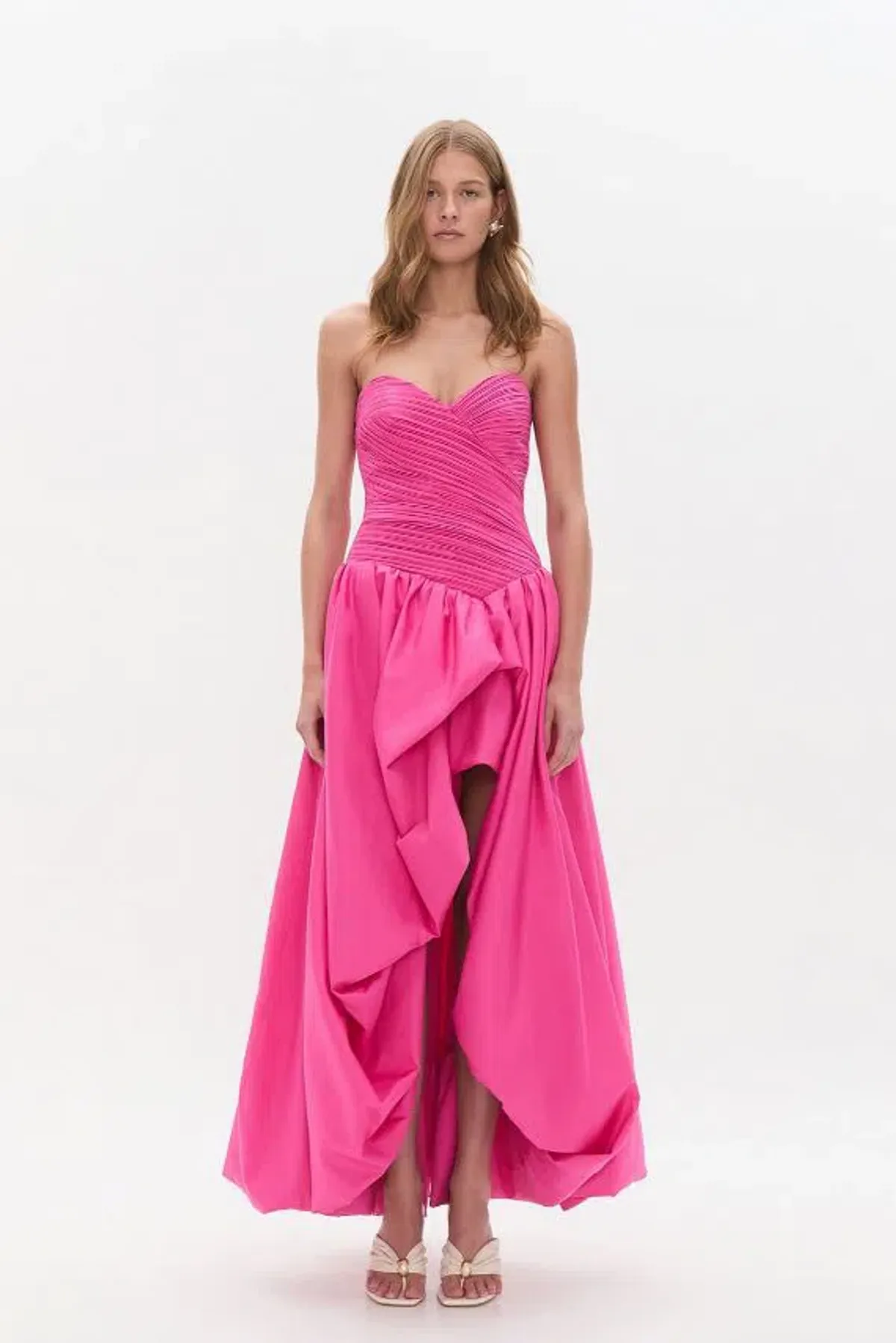 Aje Estelle Gown Cerise Maxi Pink Size AU 6 for rent on The Volte - main image