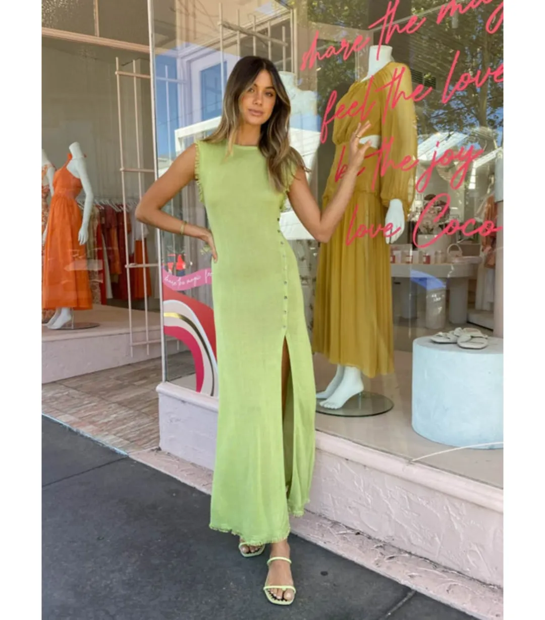 Bec & Bridge Susannah Midi Dress in Pistachio Size AU 6 for rent on The Volte - main image