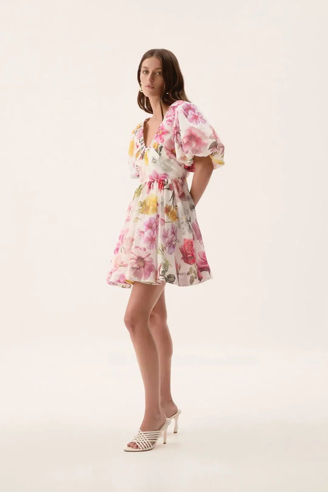 Aje Fleur Collage Mini Dress  Floral Size AU 10 for rent on The Volte - main image