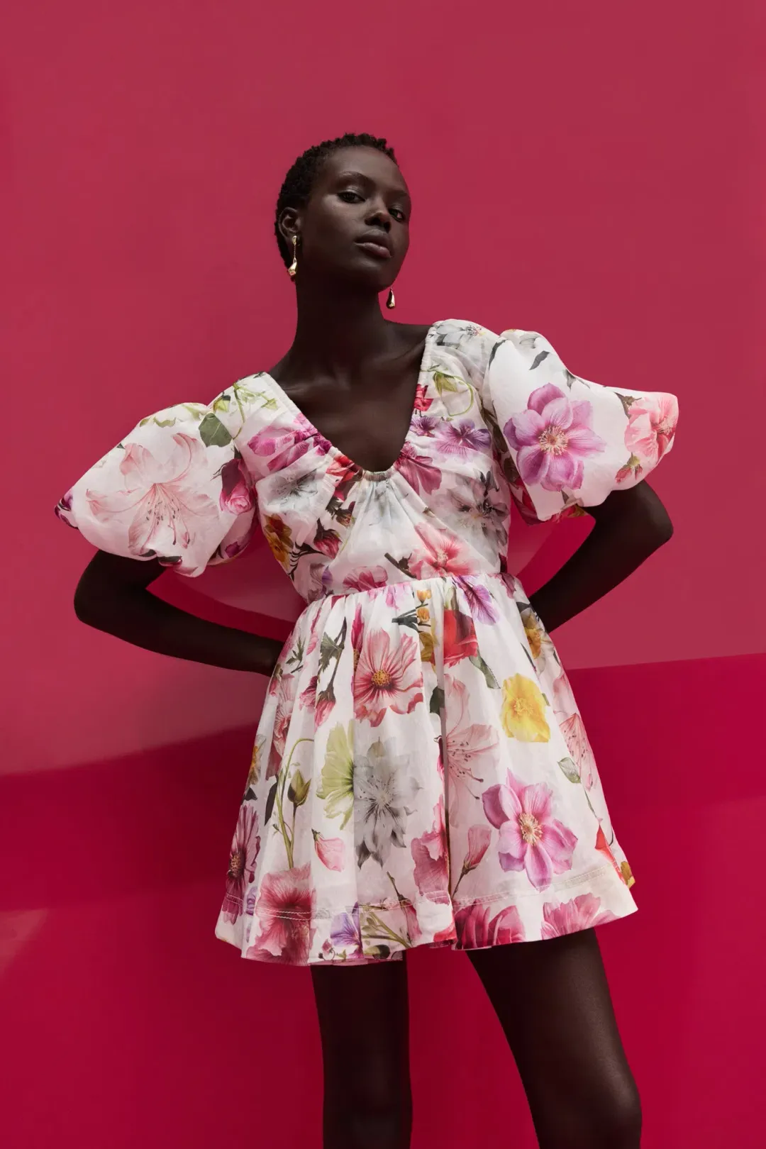 Aje Fleur Collage Mini Dress  Floral Size AU 10 for rent on The Volte - main image