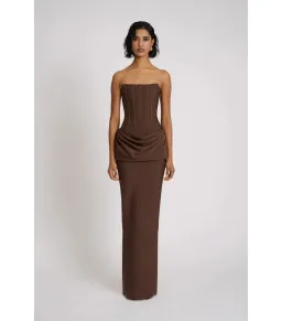 Eliya The Label Hilda Maxi Gown Brown Size AU 10 for rent on The Volte - image 2